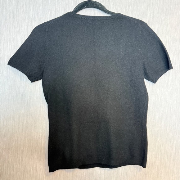 Heather B Short Sleeve BLACK 100% Cashmere Sweater size S - Picture 4 of 5